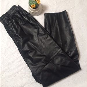 Black Genuine Leather Lined Pants Size 6